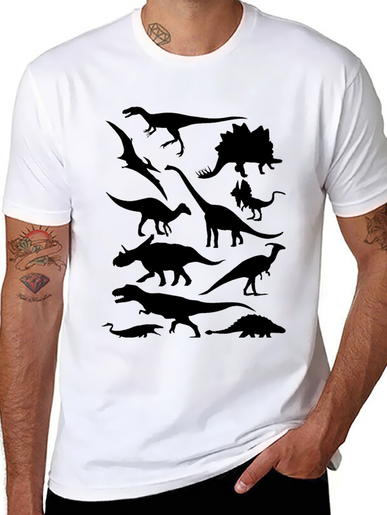 Dinosaur Silhouette T-Shirt - Mens Graphic Tee