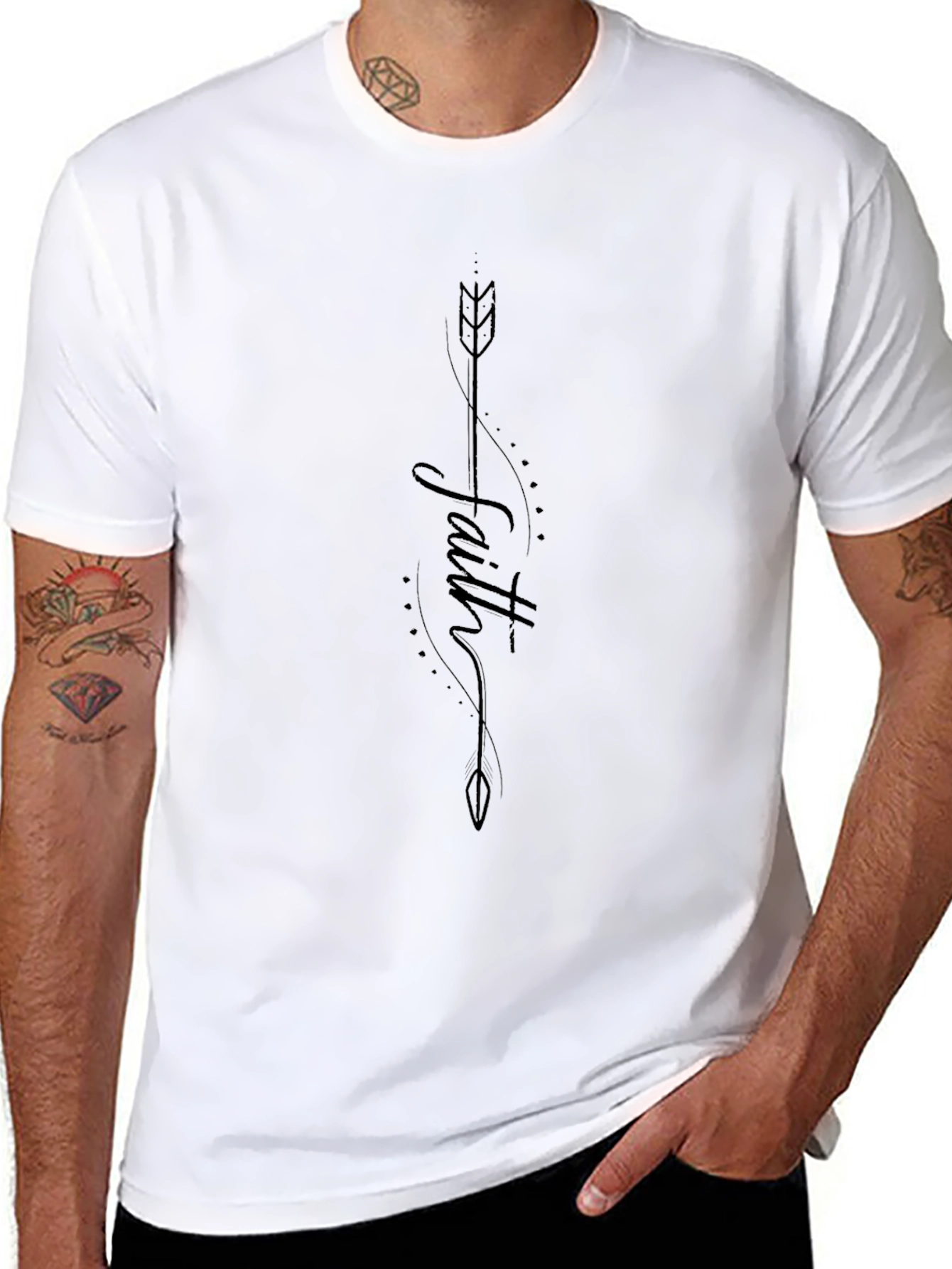 Faith Arrow Graphic Black T-Shirt