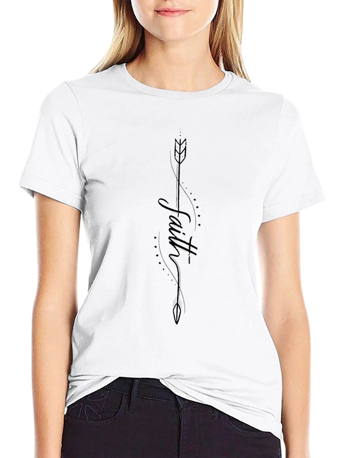 Faith Arrow Graphic Black T-Shirt