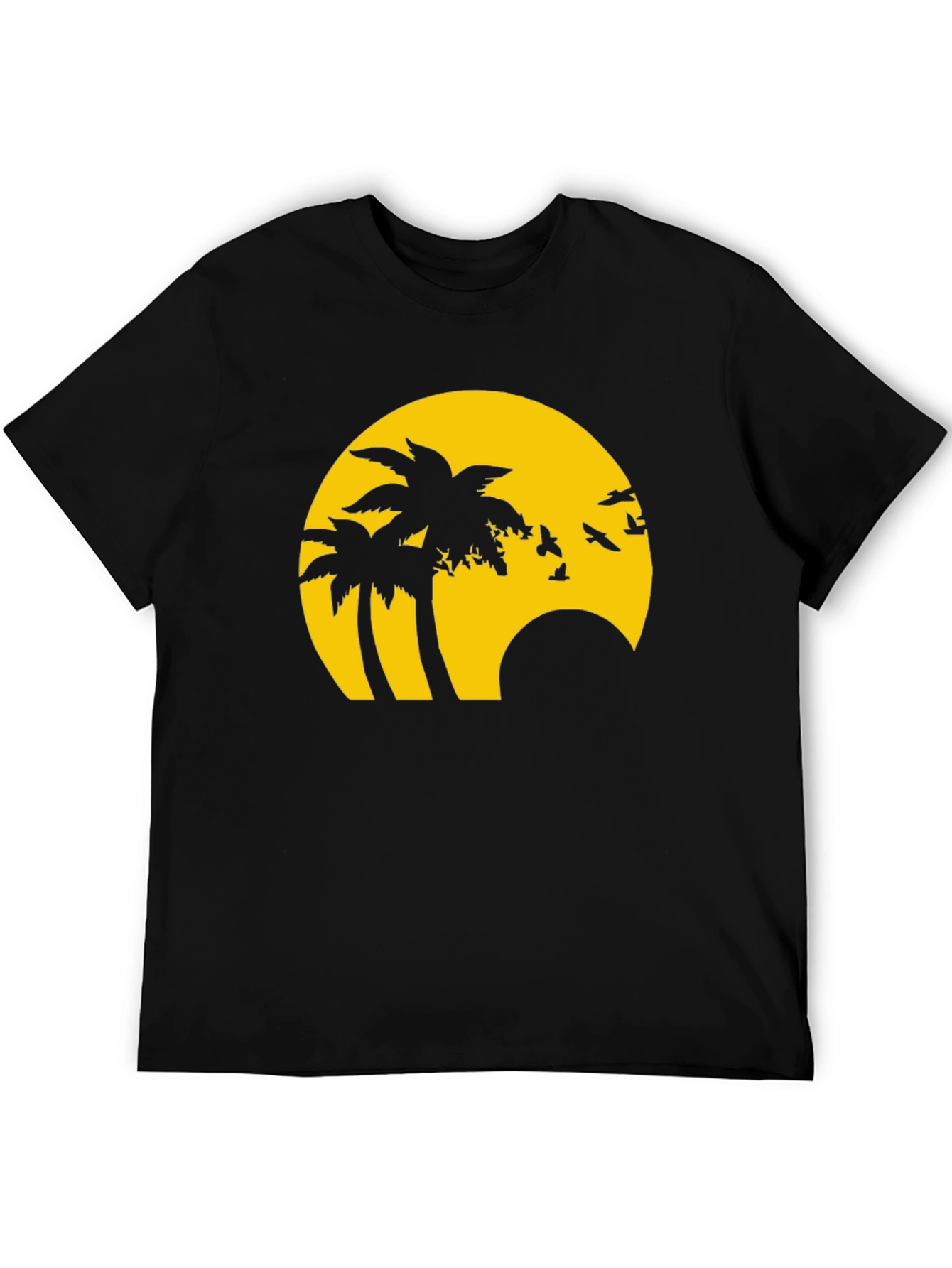 Tropical Sunset Graphic Tee - Black