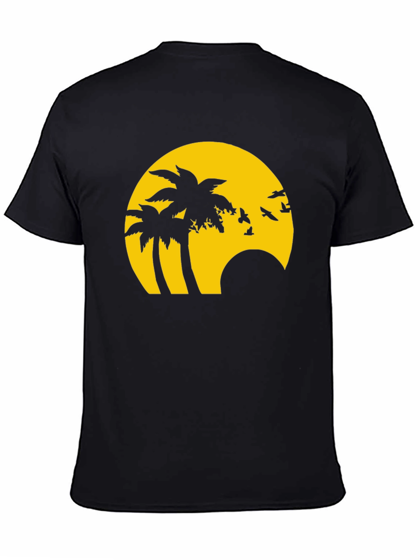 Tropical Sunset Graphic Tee - Black