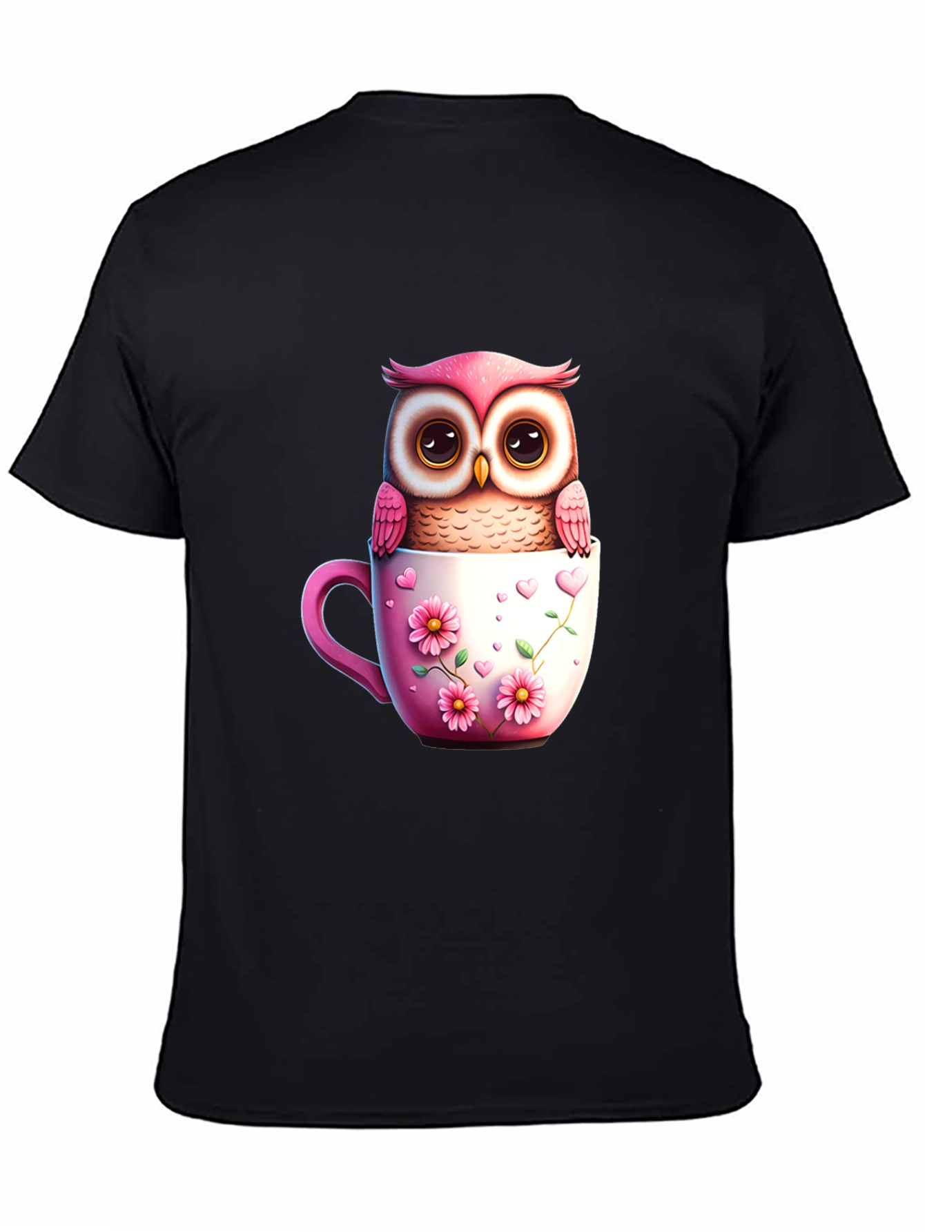 Owl in a Cup Graphic T-Shirt