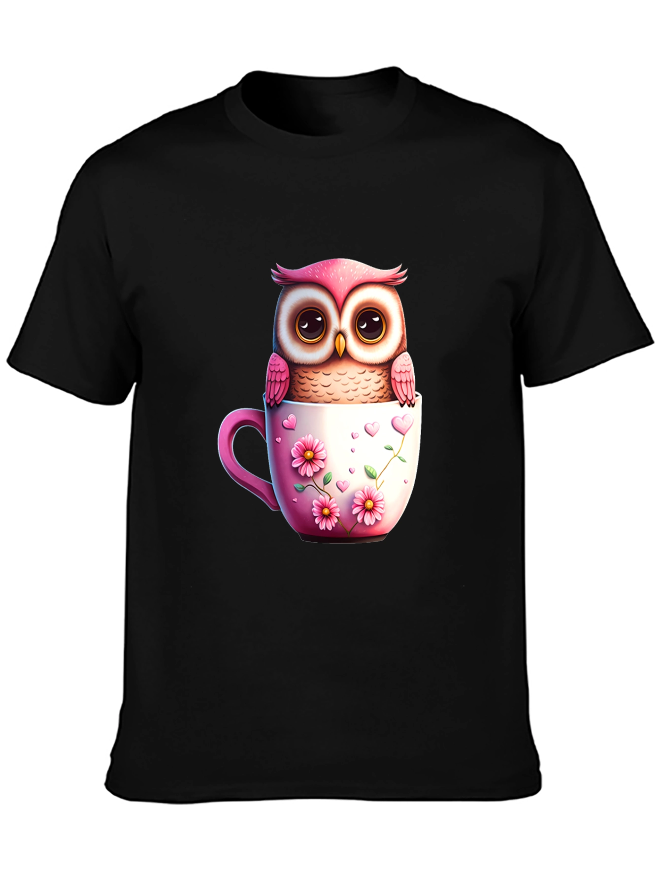 Owl in a Cup Graphic T-Shirt