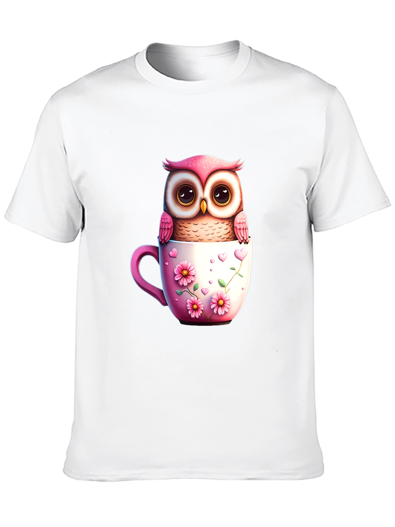 Owl in a Cup Graphic T-Shirt