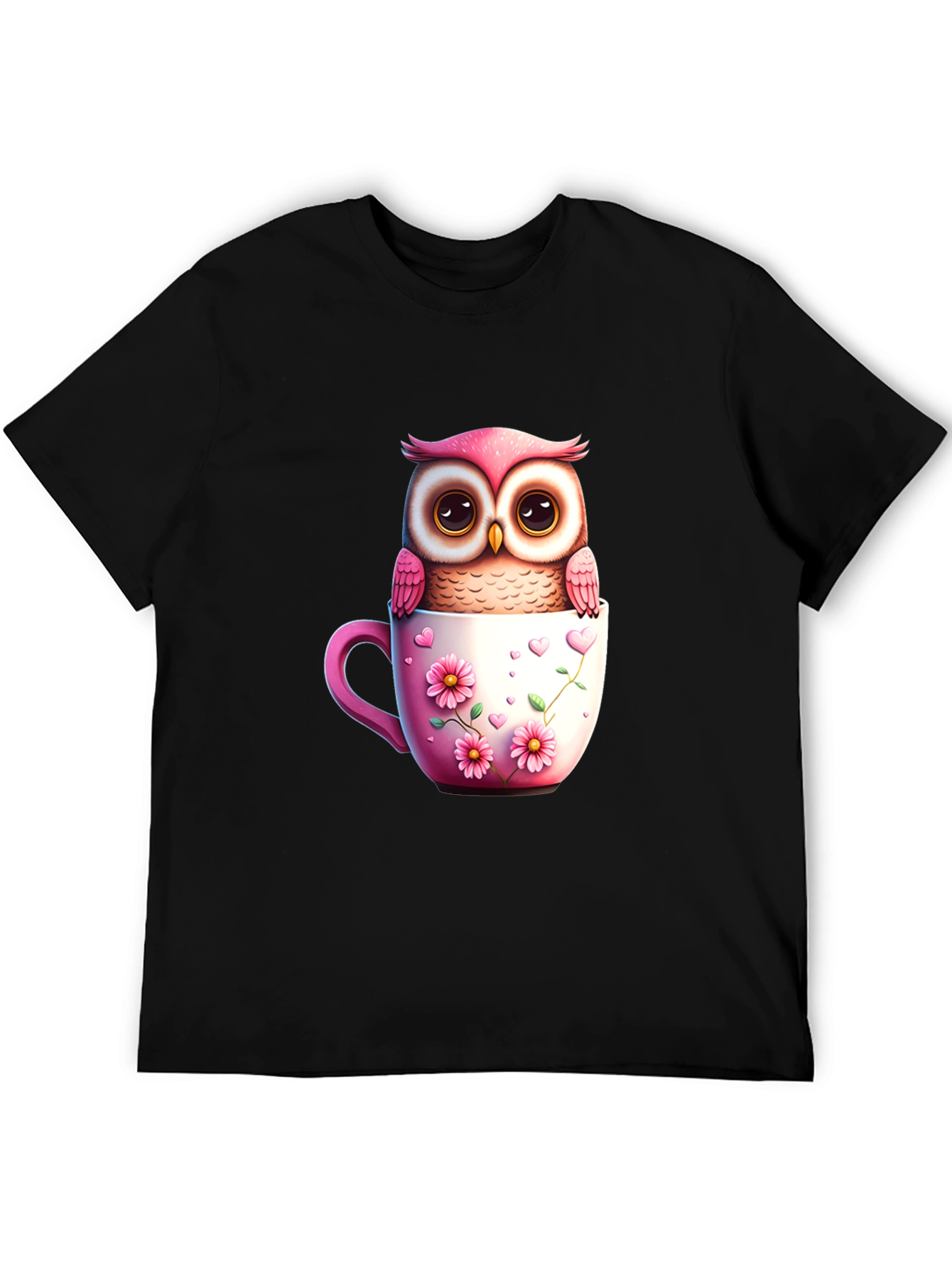 Owl in a Cup Graphic T-Shirt
