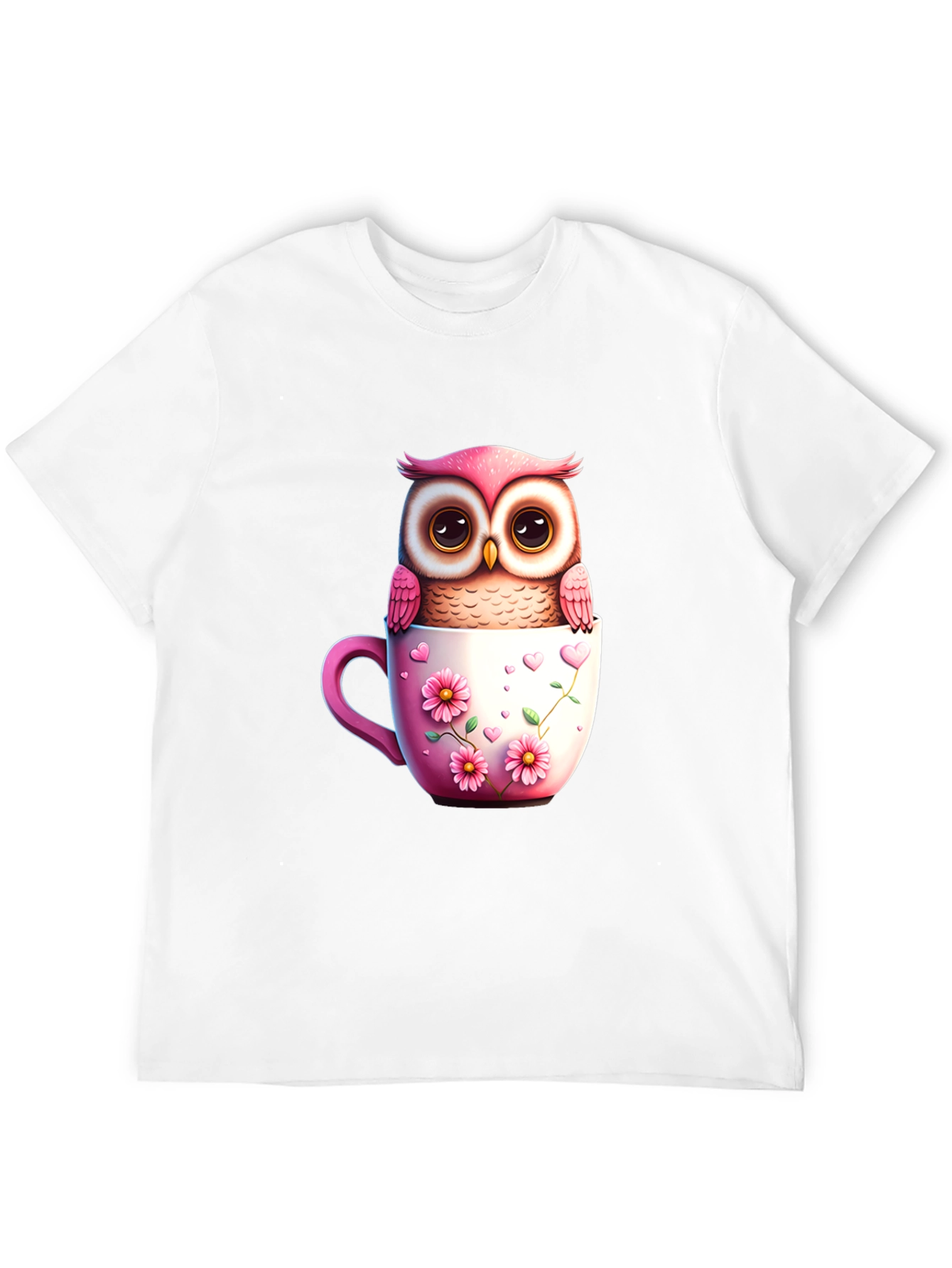 Owl in a Cup Graphic T-Shirt