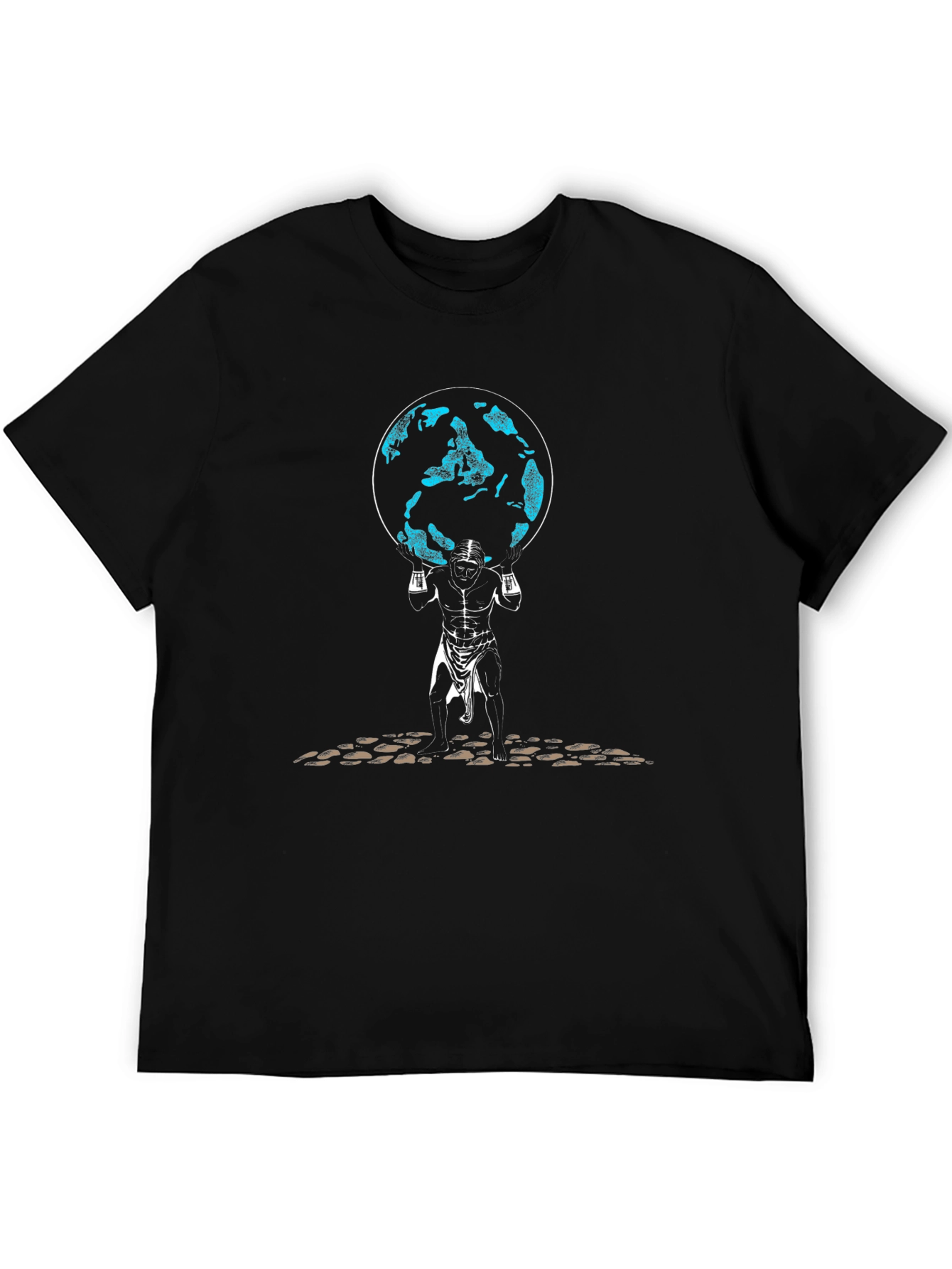 Atlas Earth Graphic Tee - Black Casual T-Shirt