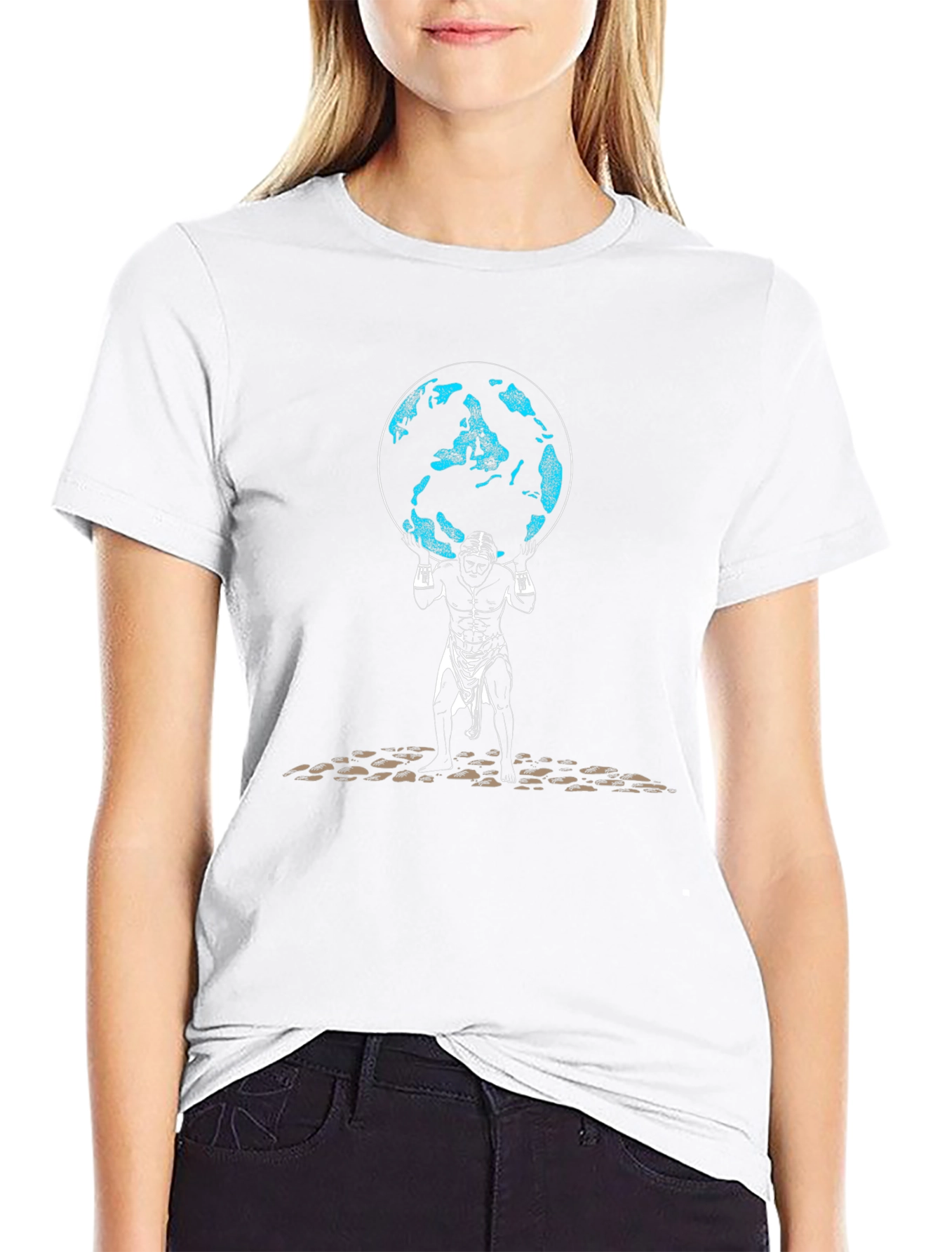 Atlas Earth Graphic Tee - Black Casual T-Shirt