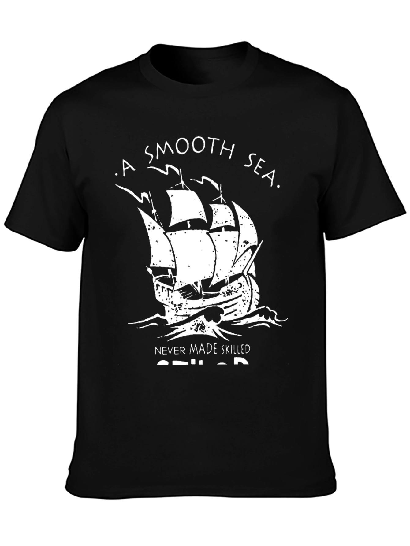 Smooth Sea Skilled Sailor Black Graphic Tee