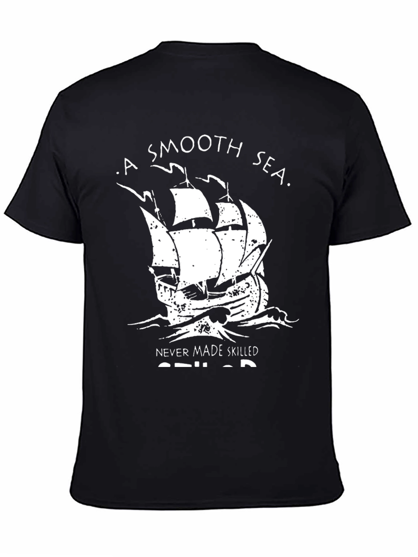 Smooth Sea Skilled Sailor Black Graphic Tee