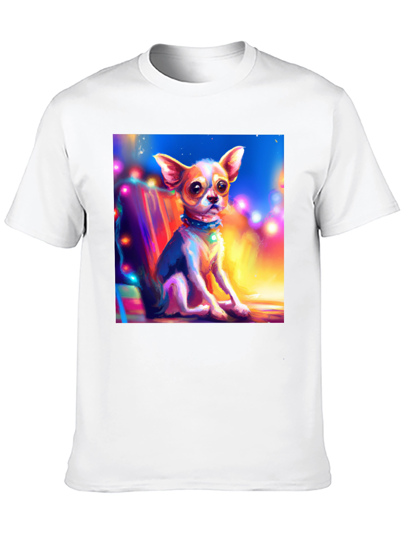 Chihuahua Art Print Black T-Shirt