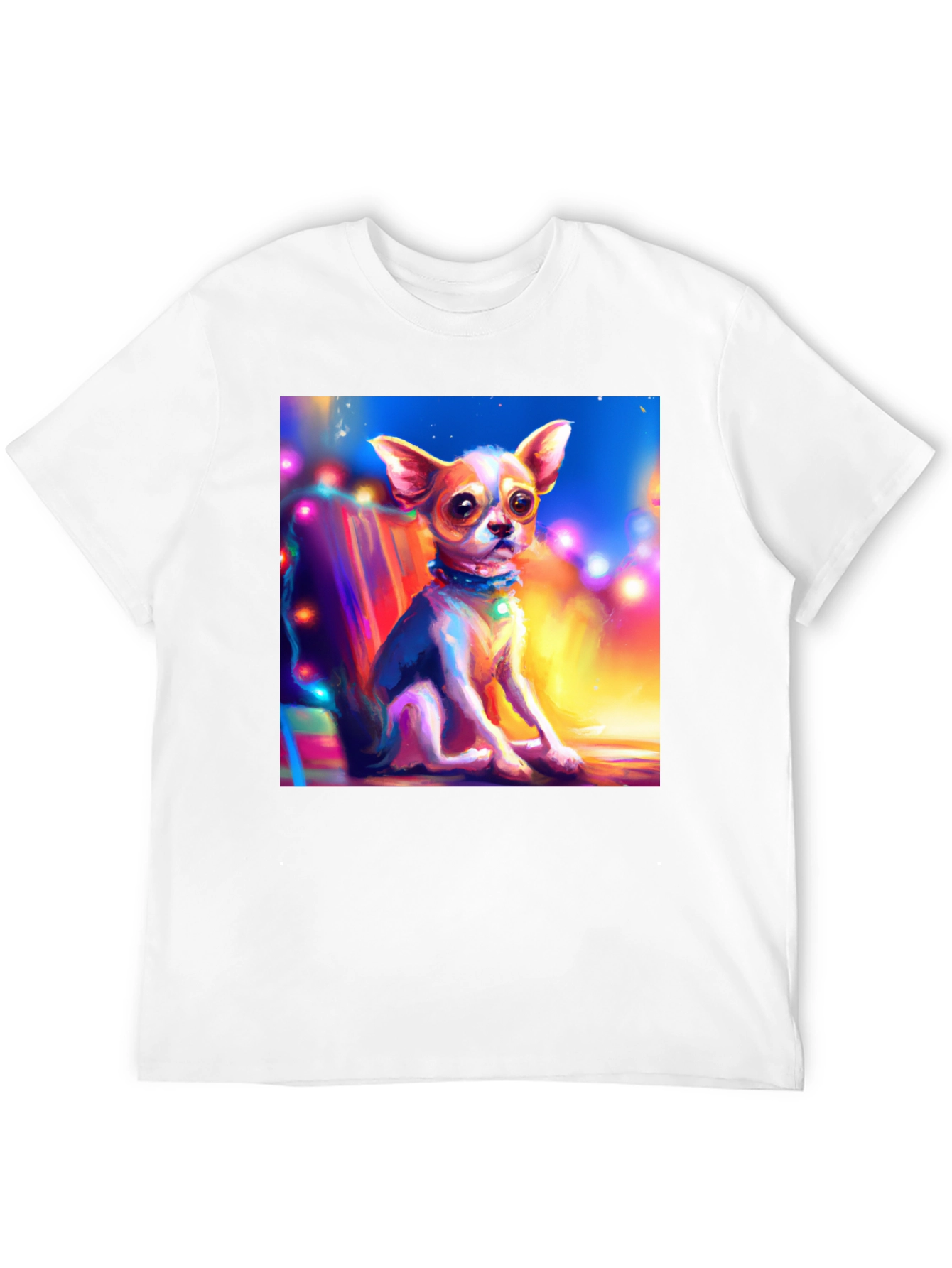 Chihuahua Art Print Black T-Shirt