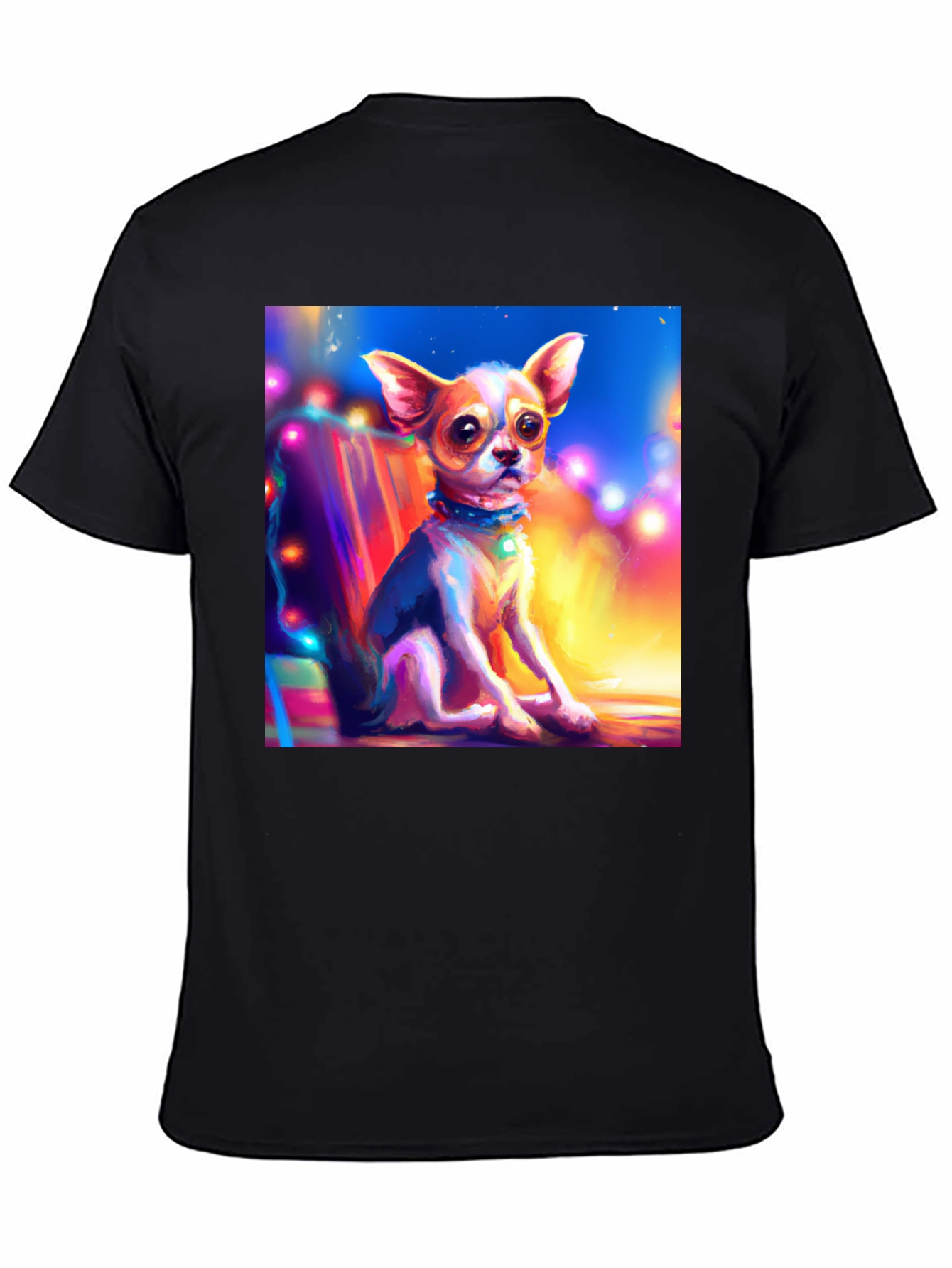 Chihuahua Art Print Black T-Shirt