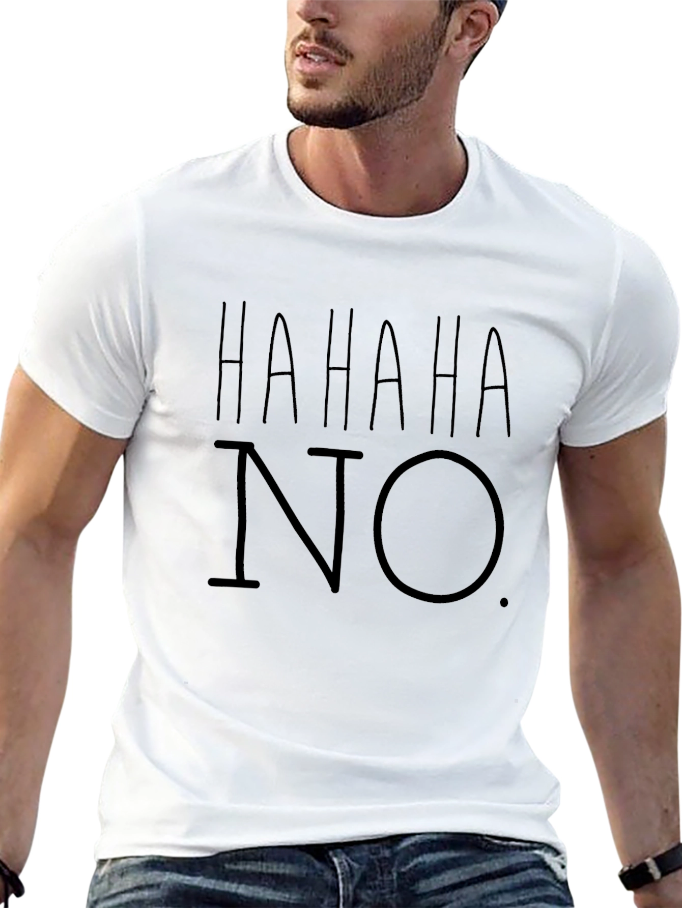 HAHAHA NO. Graphic T-Shirt - Black
