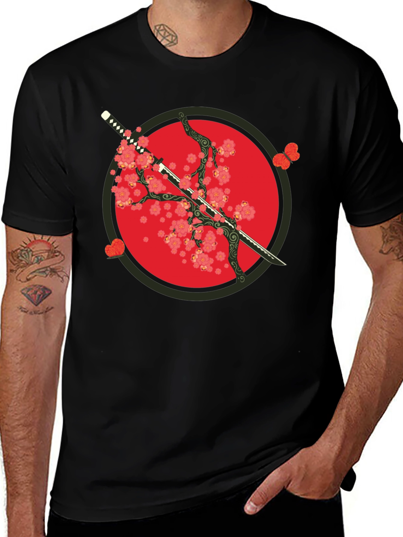 Katana & Blossom Graphic Tee