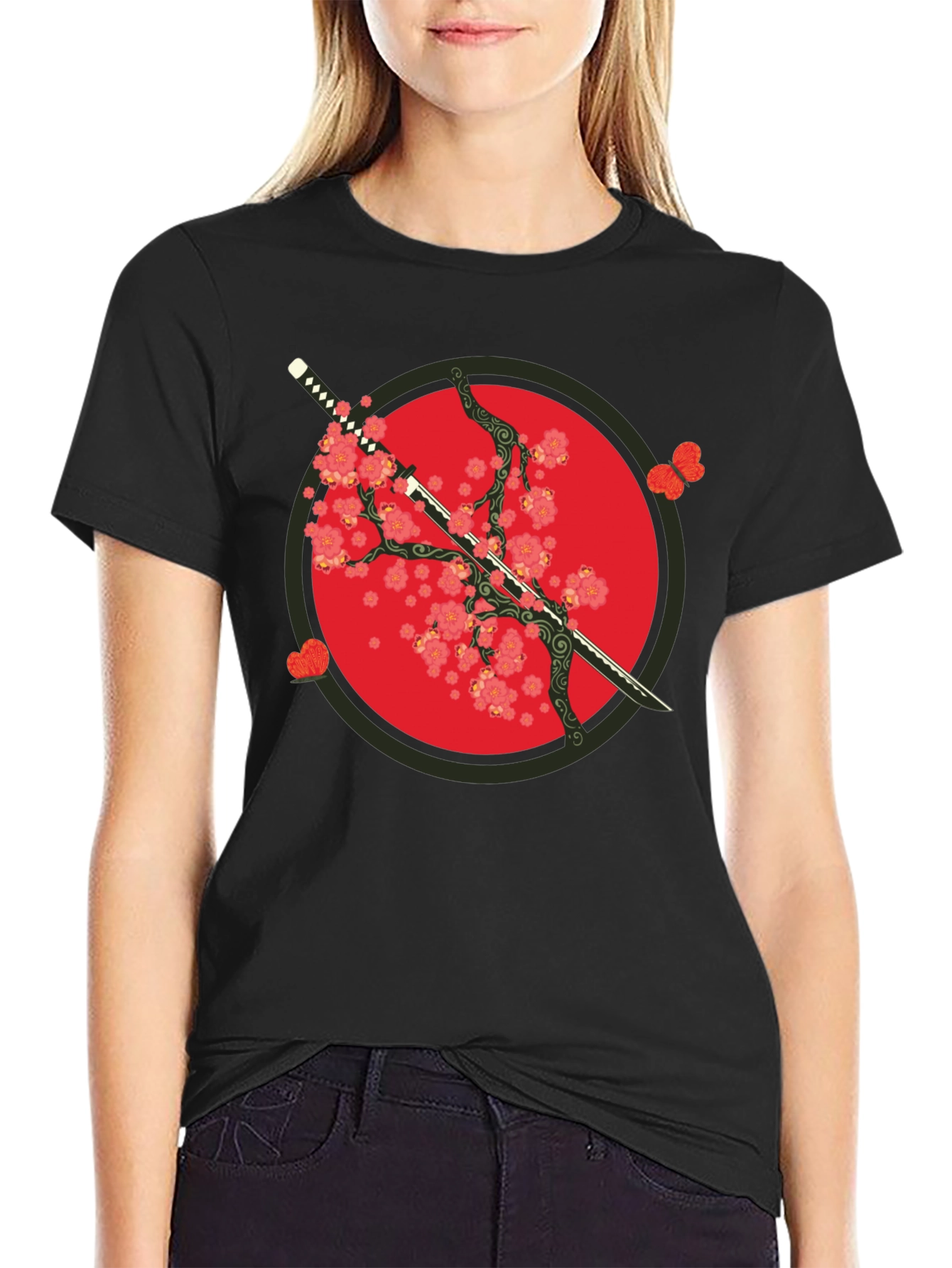 Katana & Blossom Graphic Tee