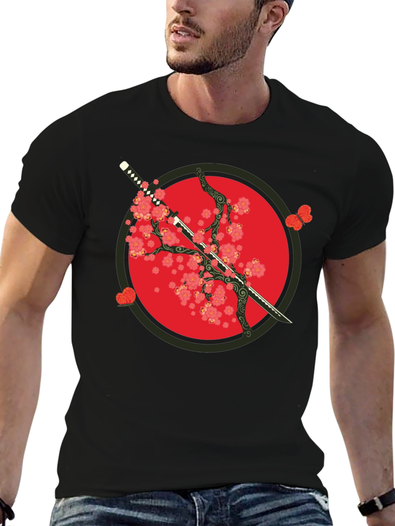 Katana & Blossom Graphic Tee