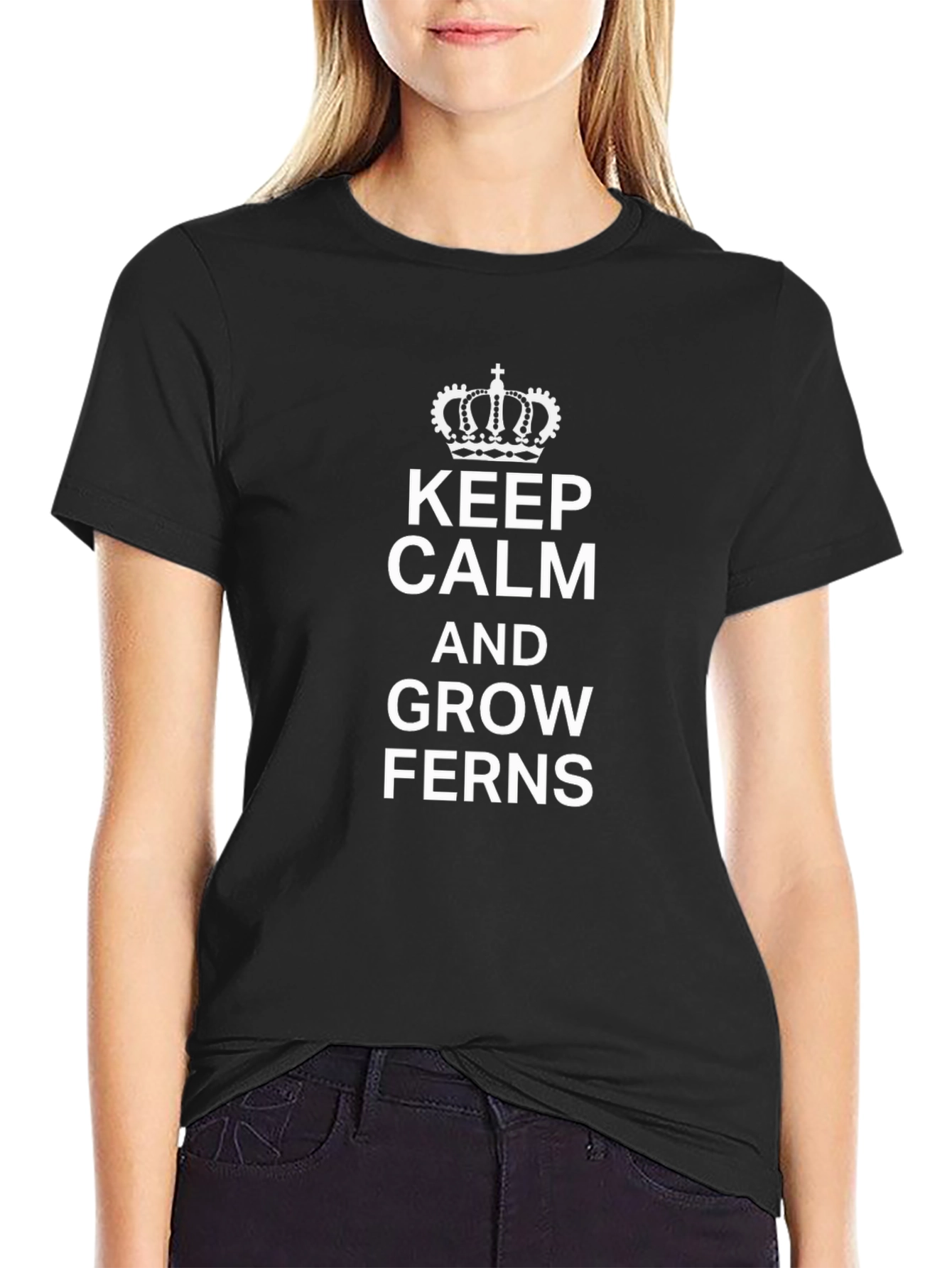 Keep Calm and Grow Ferns T-Shirt Black
