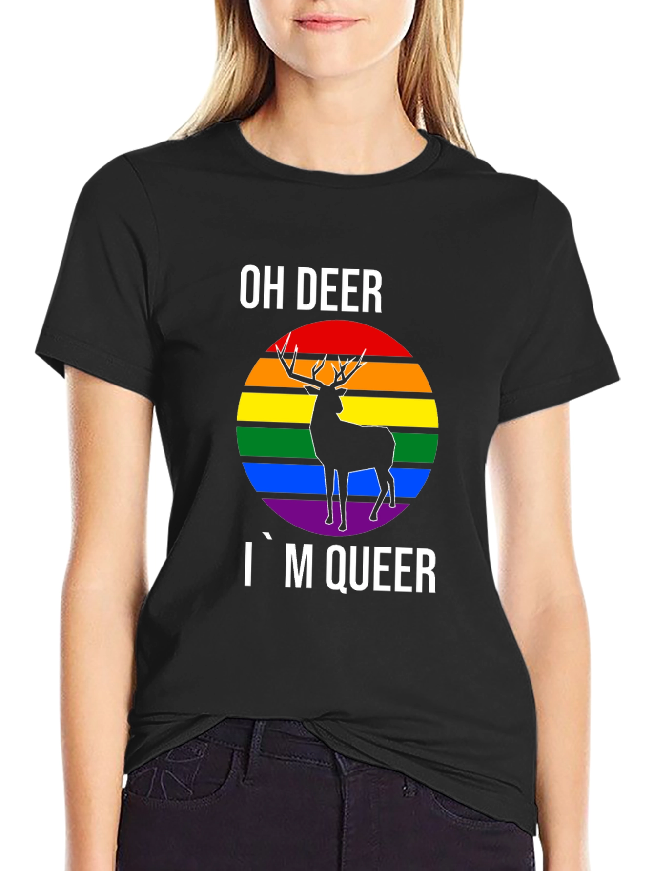 Oh Deer Im Queer Pride T-Shirt