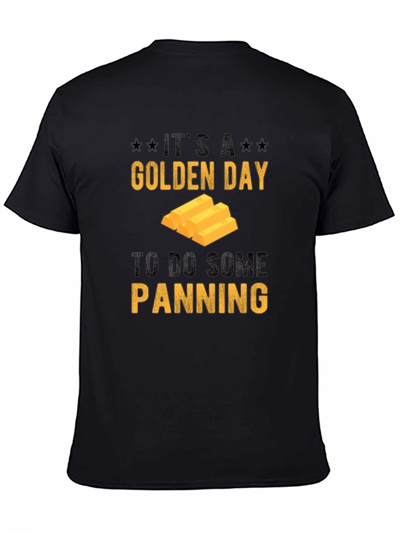 Golden Day Panning Graphic Tee - Black Cotton Shirt