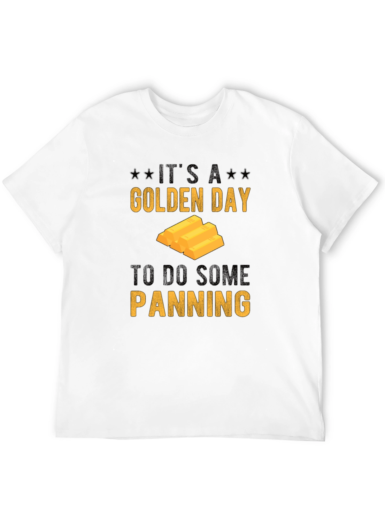 Golden Day Panning Graphic Tee - Black Cotton Shirt