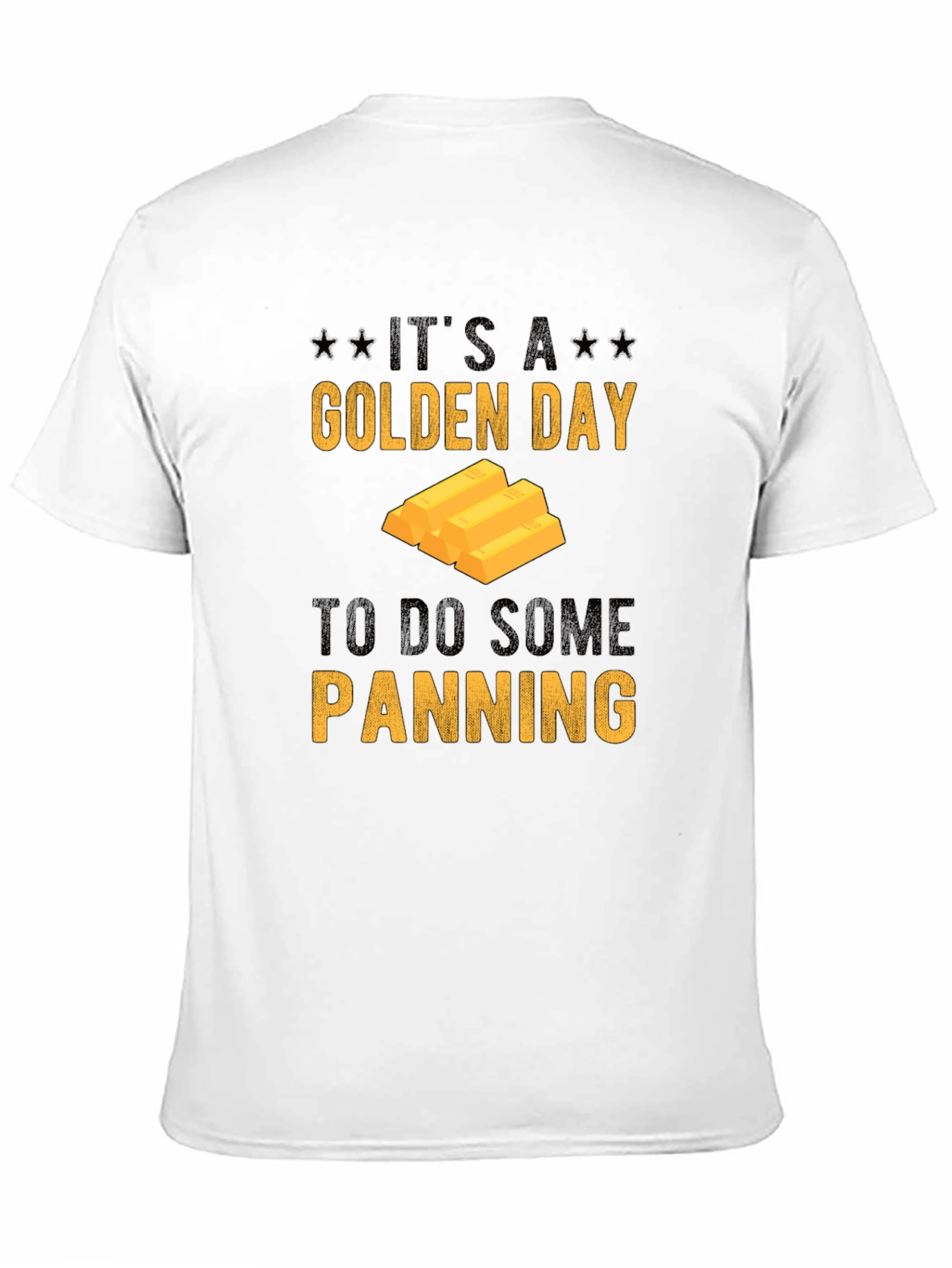 Golden Day Panning Graphic Tee - Black Cotton Shirt
