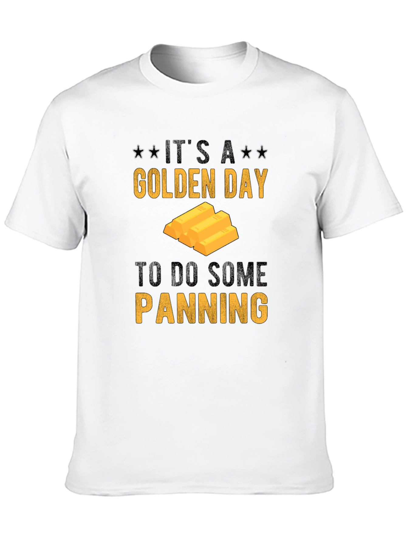 Golden Day Panning Graphic Tee - Black Cotton Shirt