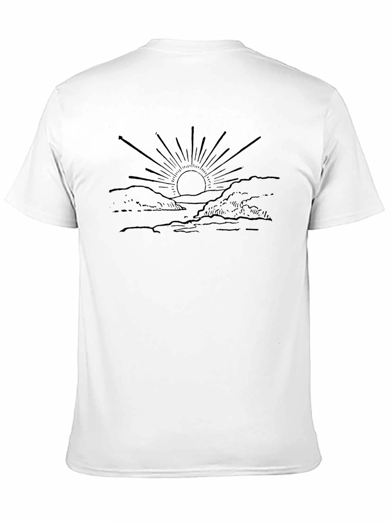 Sunset Graphic Tee - Black Cotton Casual Shirt