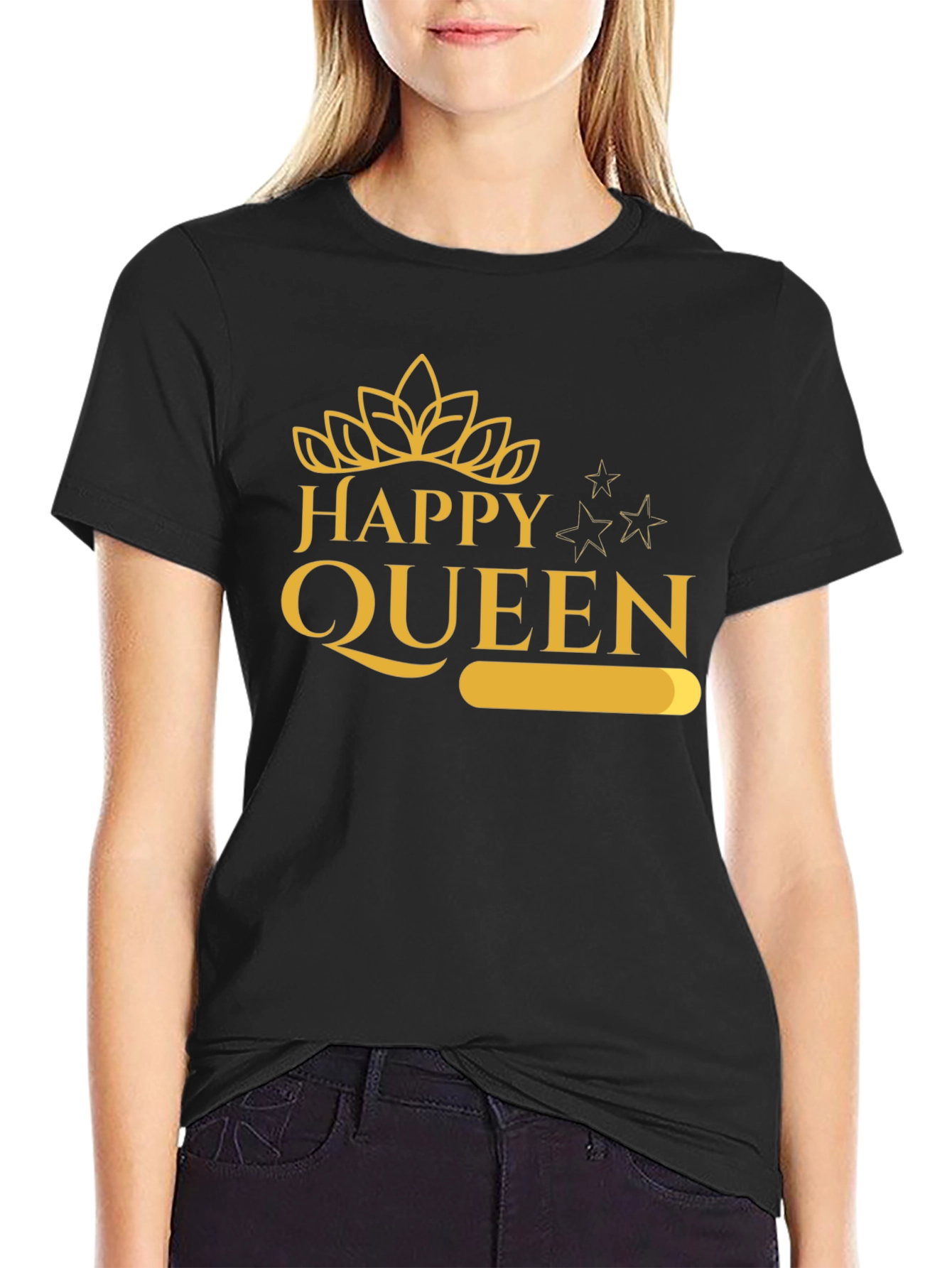 Happy Queen Graphic Tee - Black