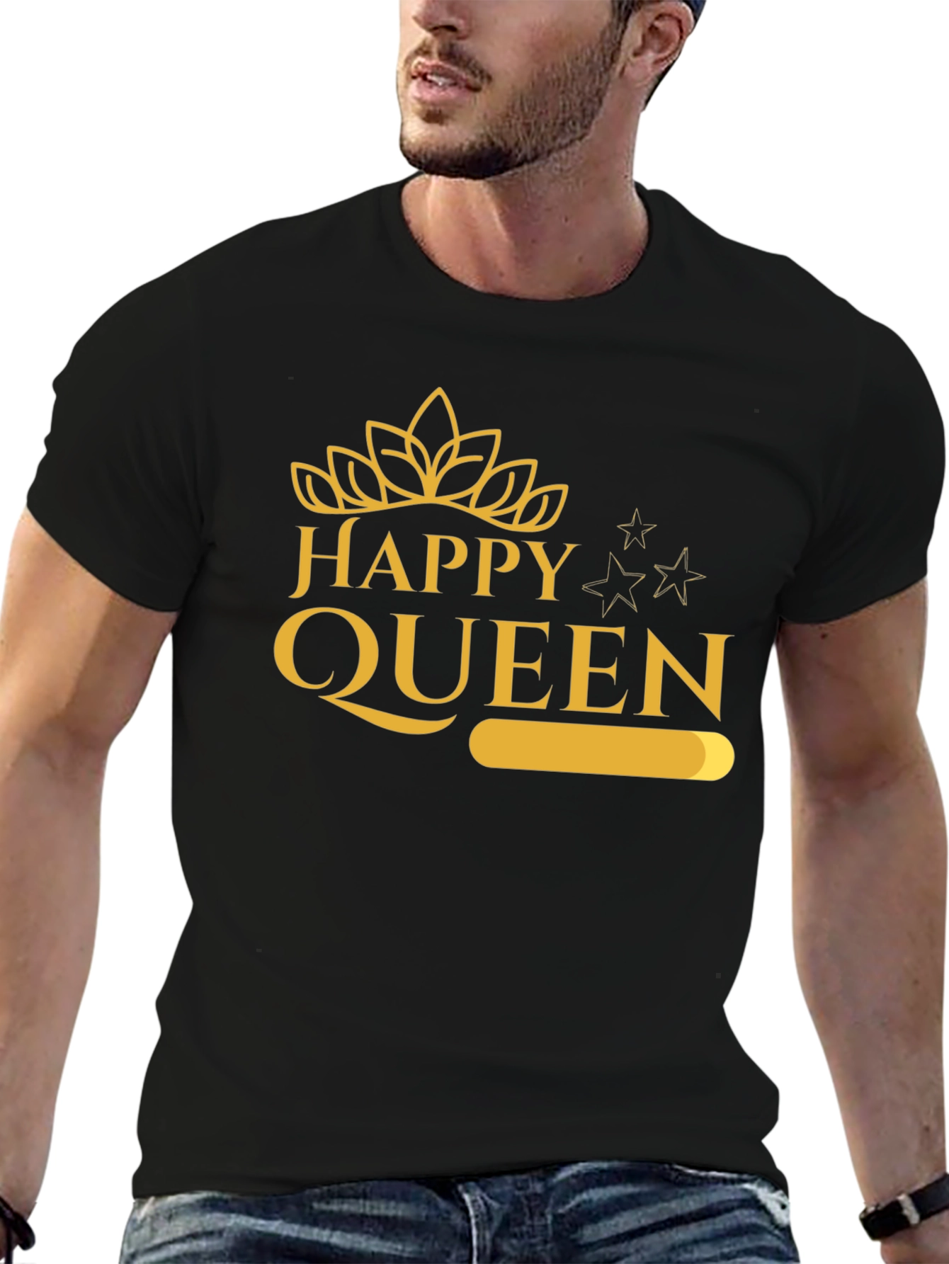 Happy Queen Graphic Tee - Black