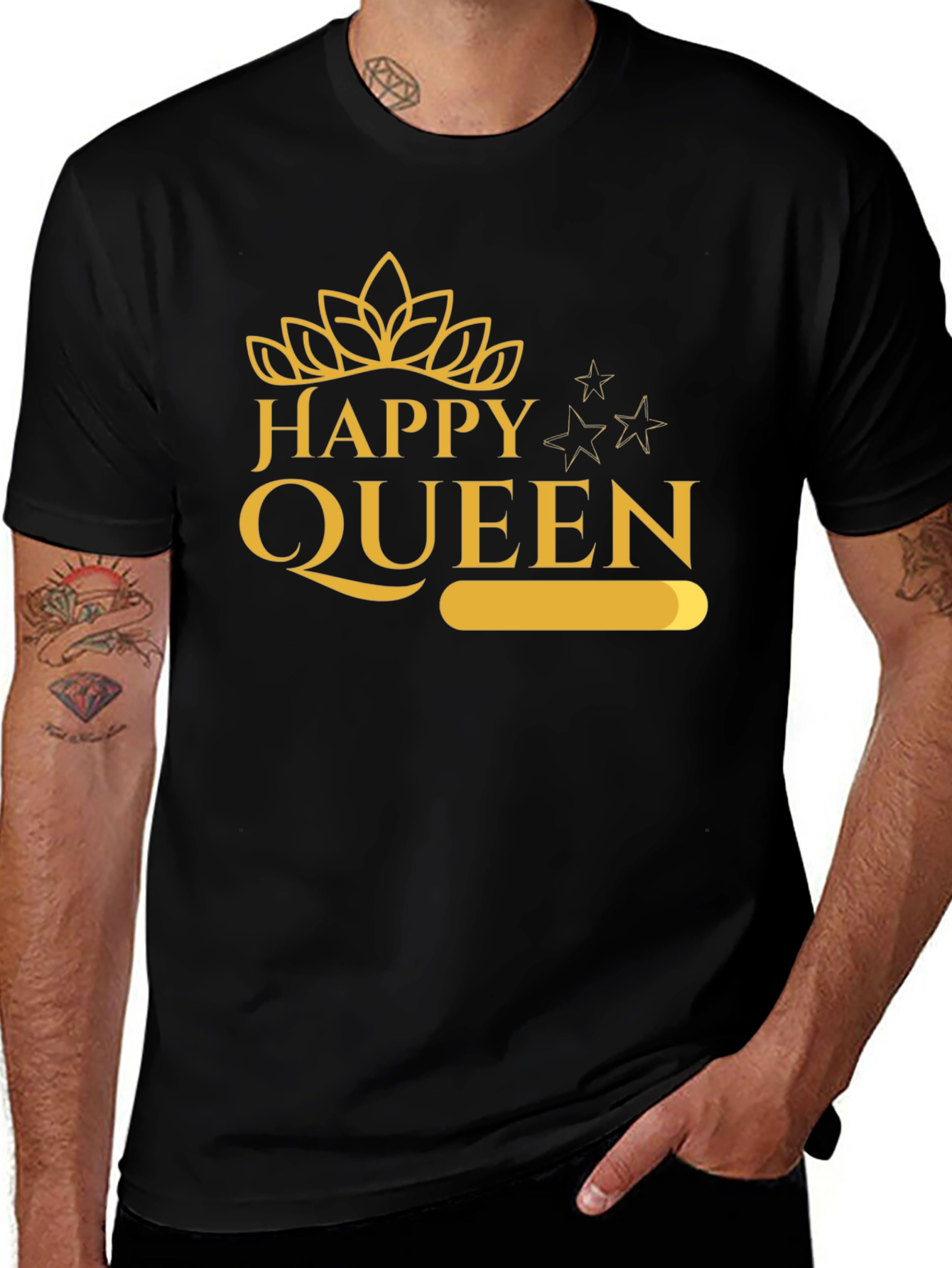 Happy Queen Graphic Tee - Black