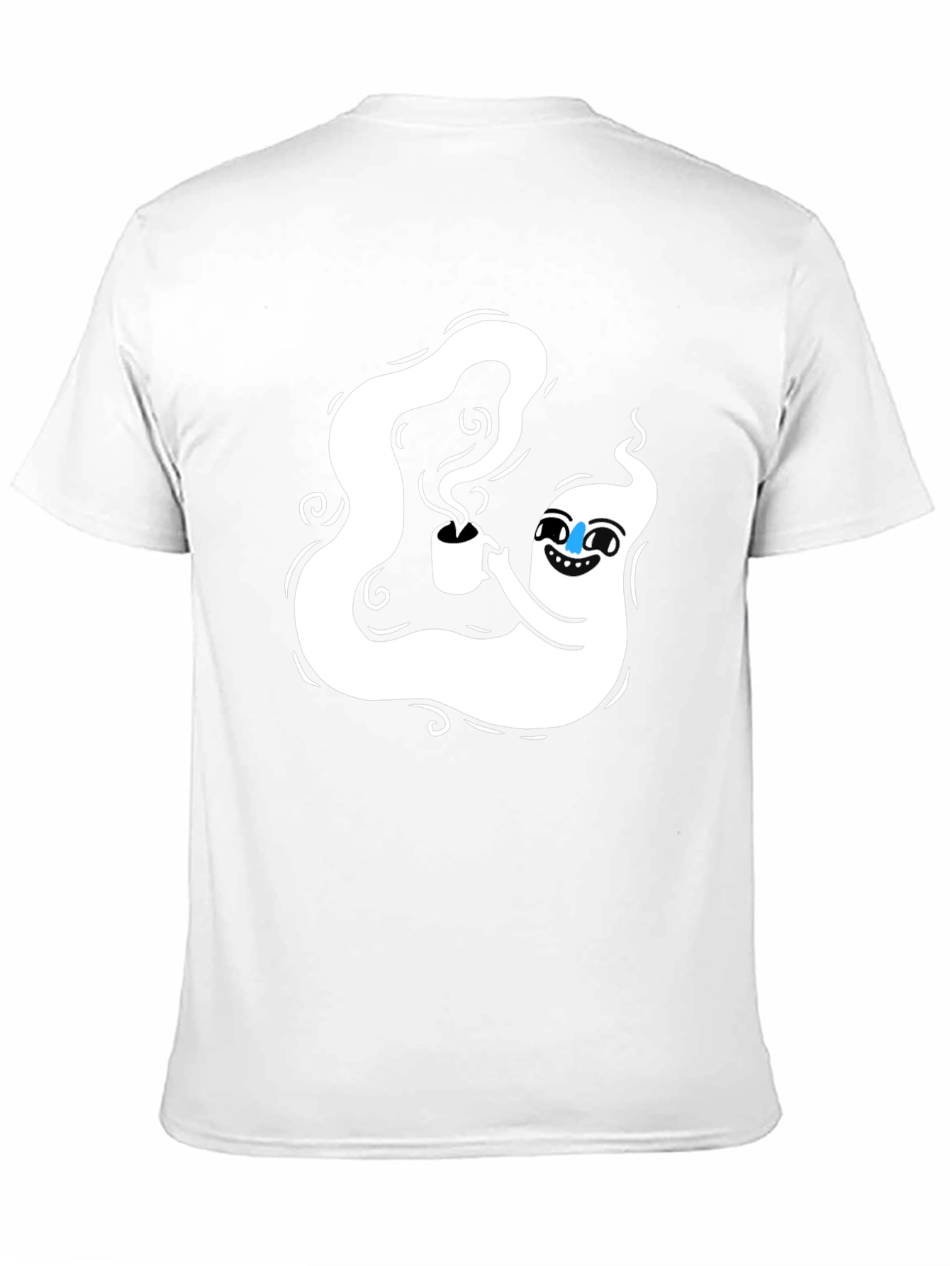 Ghost with Coffee Black T-Shirt