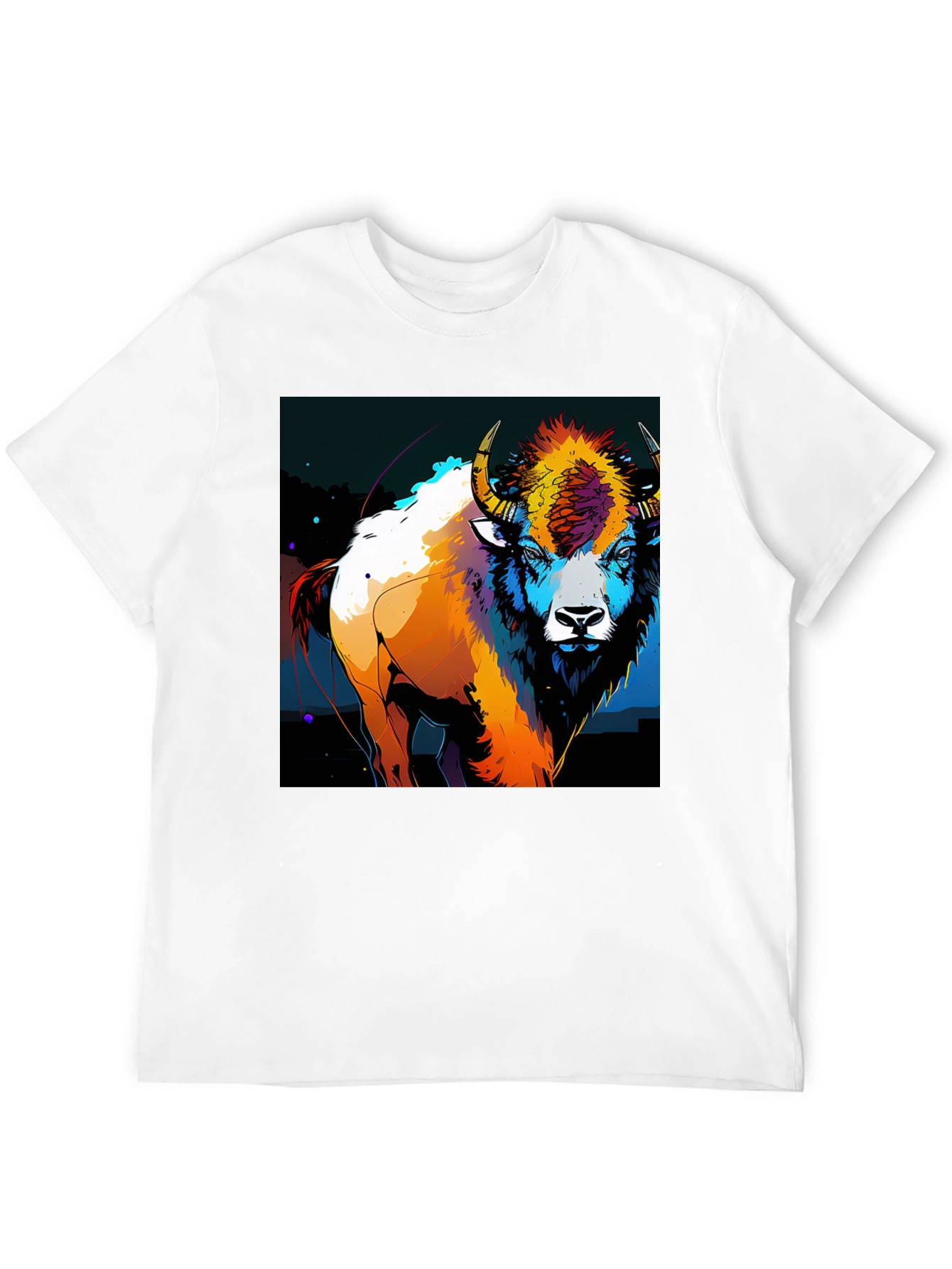 Vibrant Bison Graphic T-Shirt