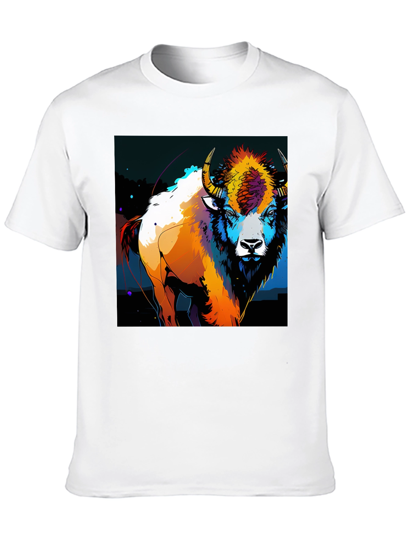 Vibrant Bison Graphic T-Shirt