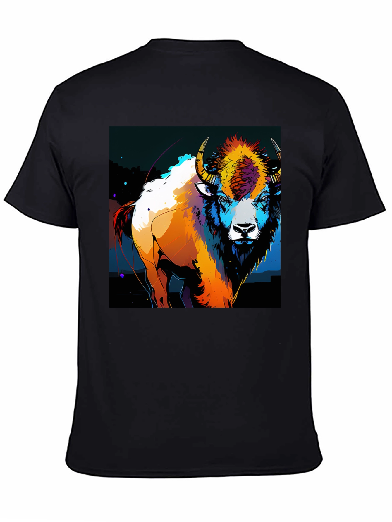 Vibrant Bison Graphic T-Shirt