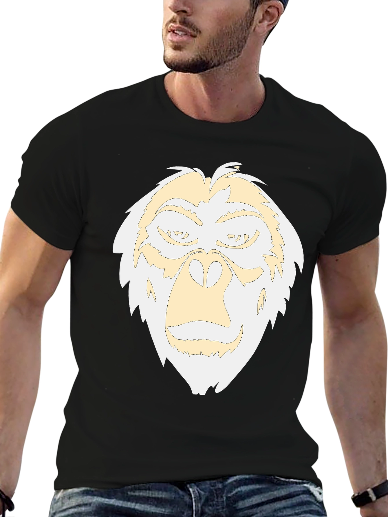 Yeti Face Graphic Tee - Black Cotton Blend