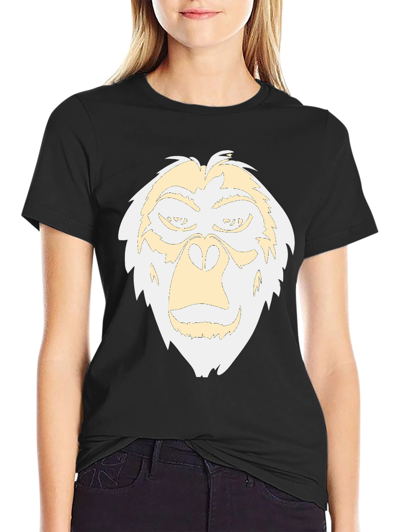 Yeti Face Graphic Tee - Black Cotton Blend