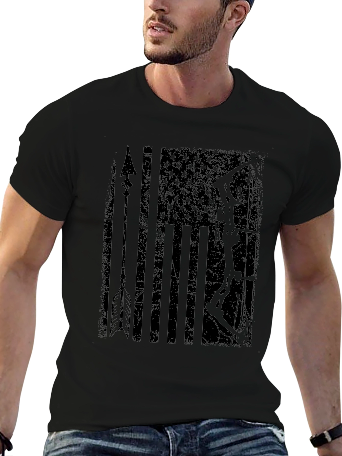 American Flag Bow Hunting T-Shirt
