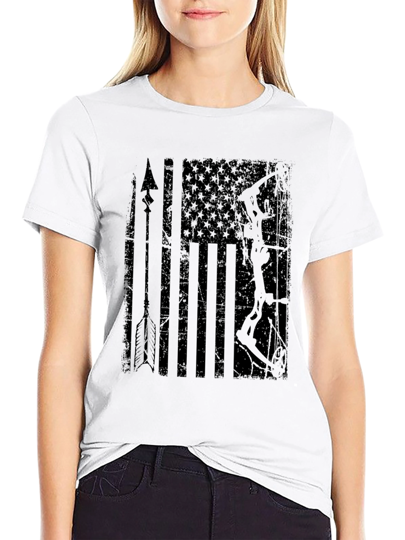 American Flag Bow Hunting T-Shirt