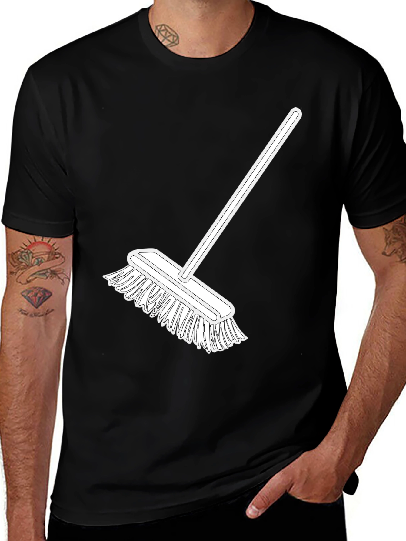 Broom Graphic Tee - Clean Style