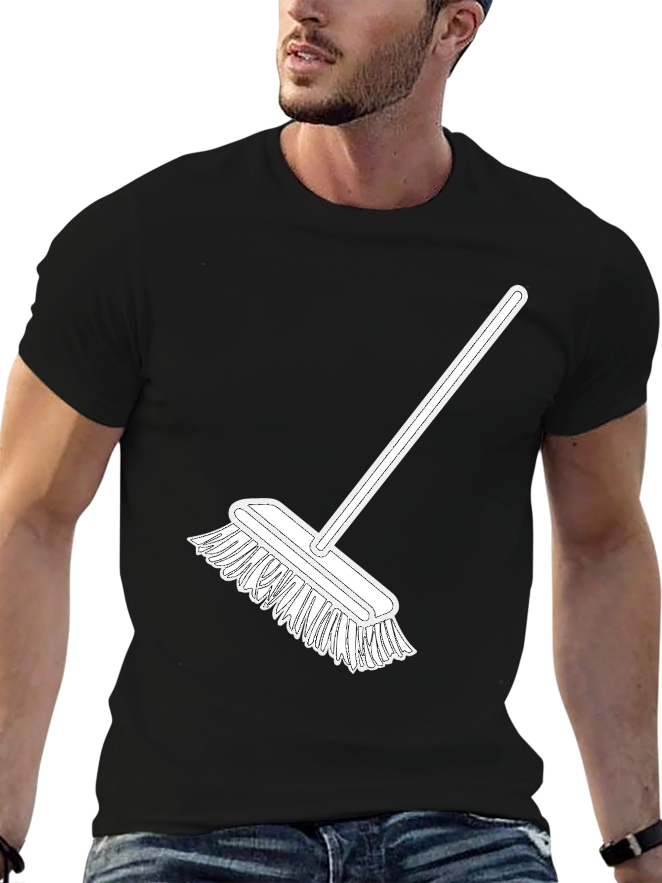 Broom Graphic Tee - Clean Style