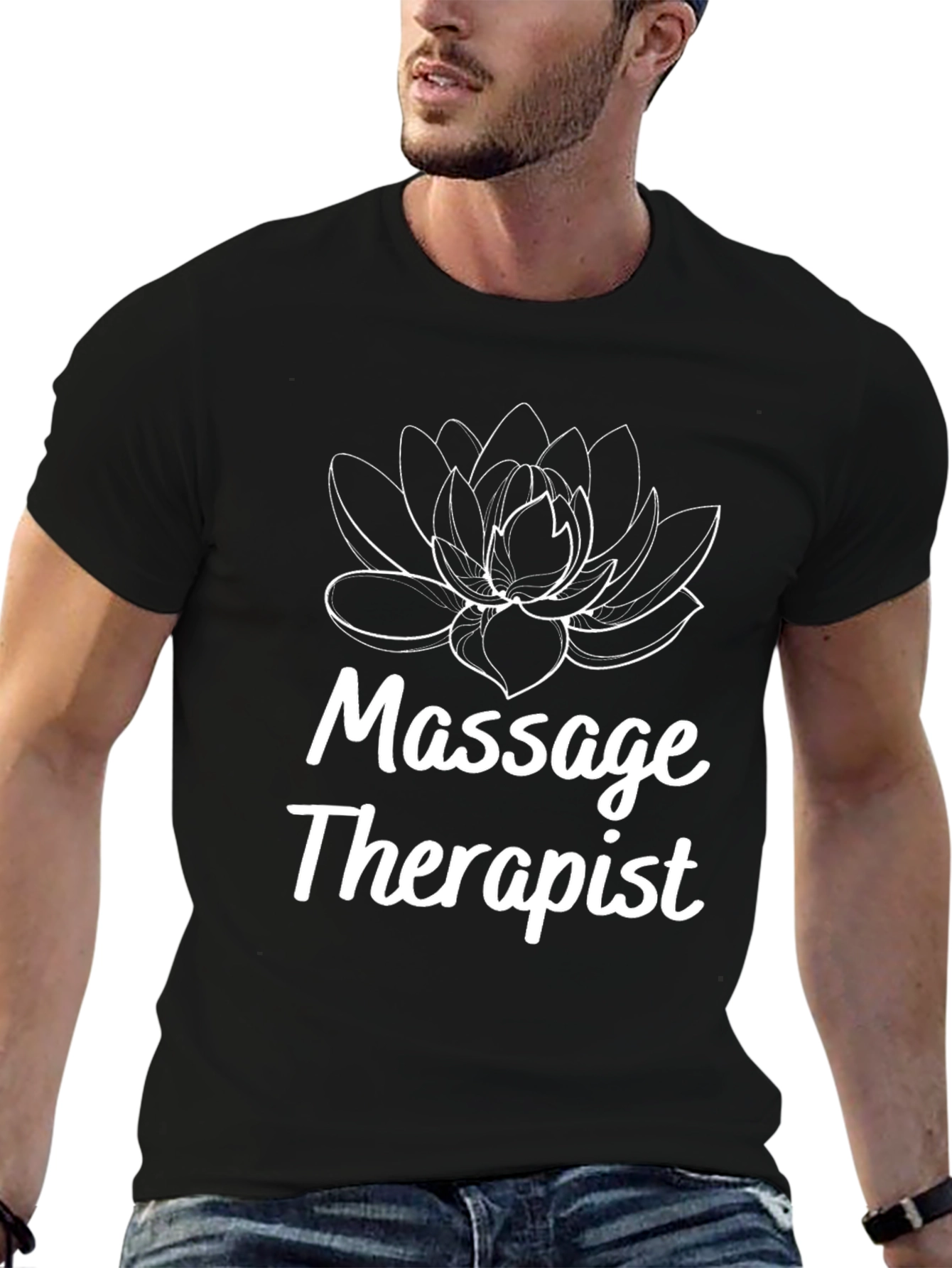 Massage Therapist T-Shirt - Lotus Flower Design