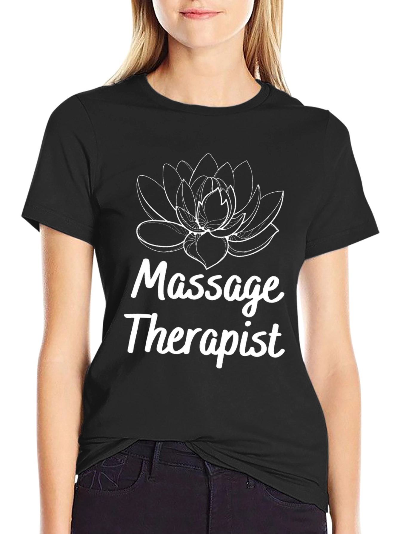 Massage Therapist T-Shirt - Lotus Flower Design