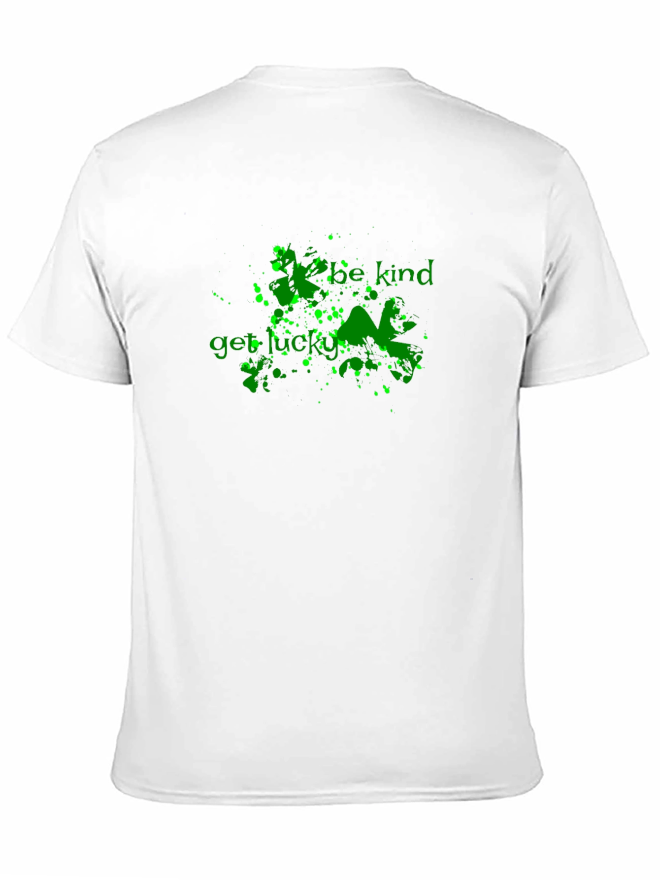 Be Kind Get Lucky Green Graphic Black T-Shirt