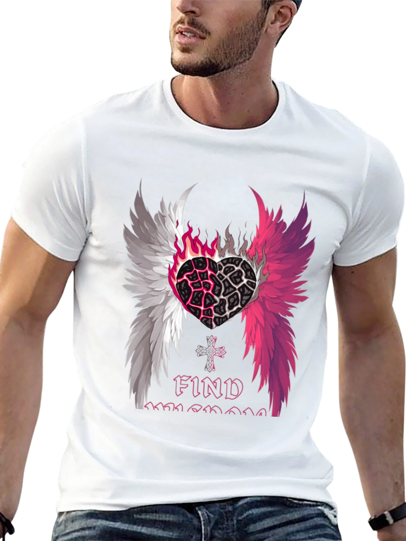 Heart Wings Graphic T-Shirt - Find Someone