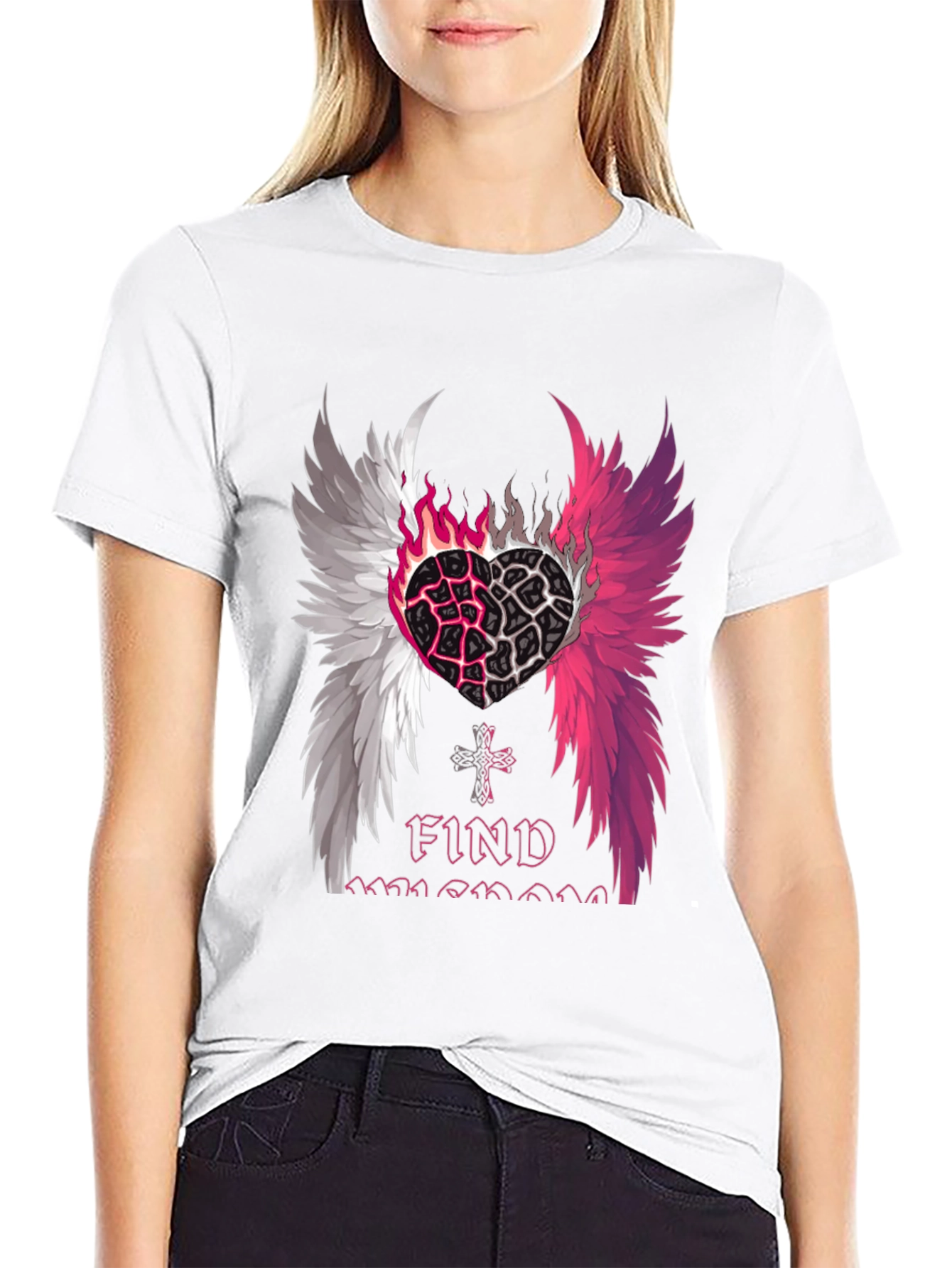 Heart Wings Graphic T-Shirt - Find Someone