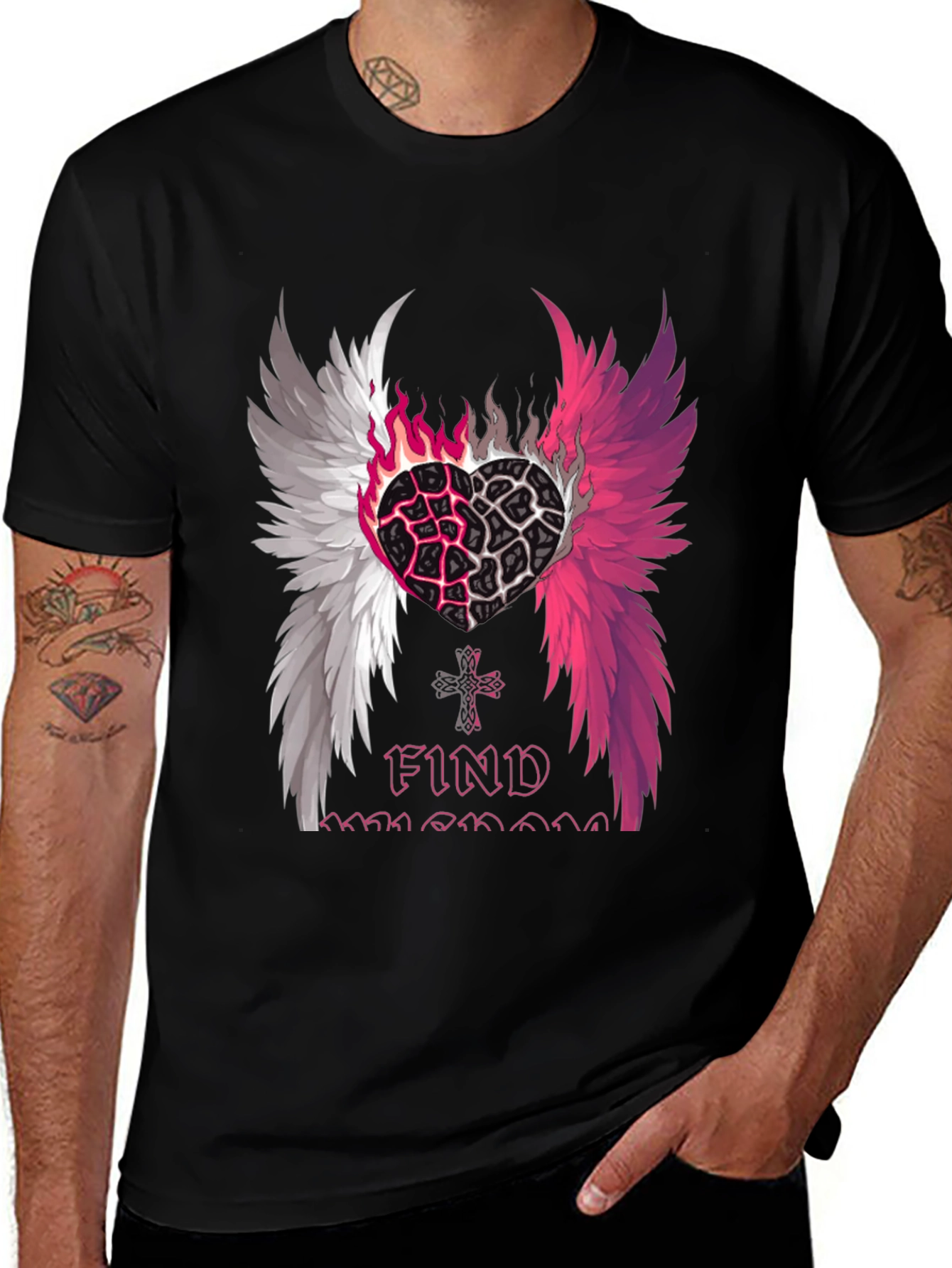 Heart Wings Graphic T-Shirt - Find Someone