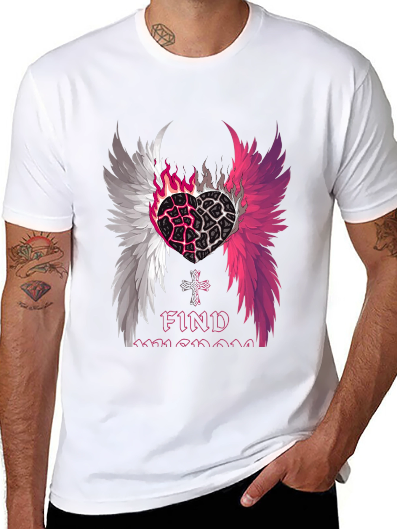 Heart Wings Graphic T-Shirt - Find Someone