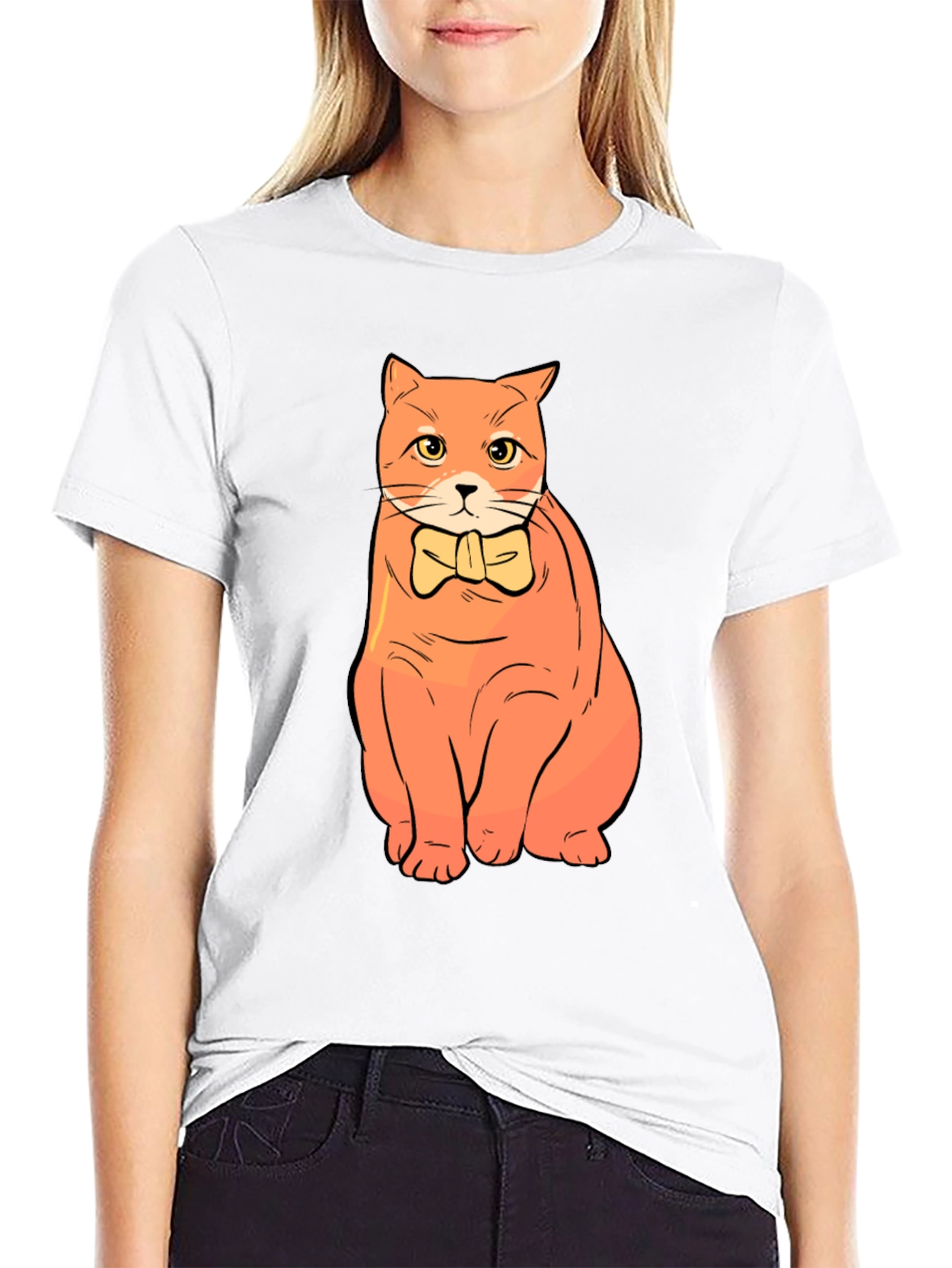 Cat Bowtie T-Shirt - Stylish Graphic Tee