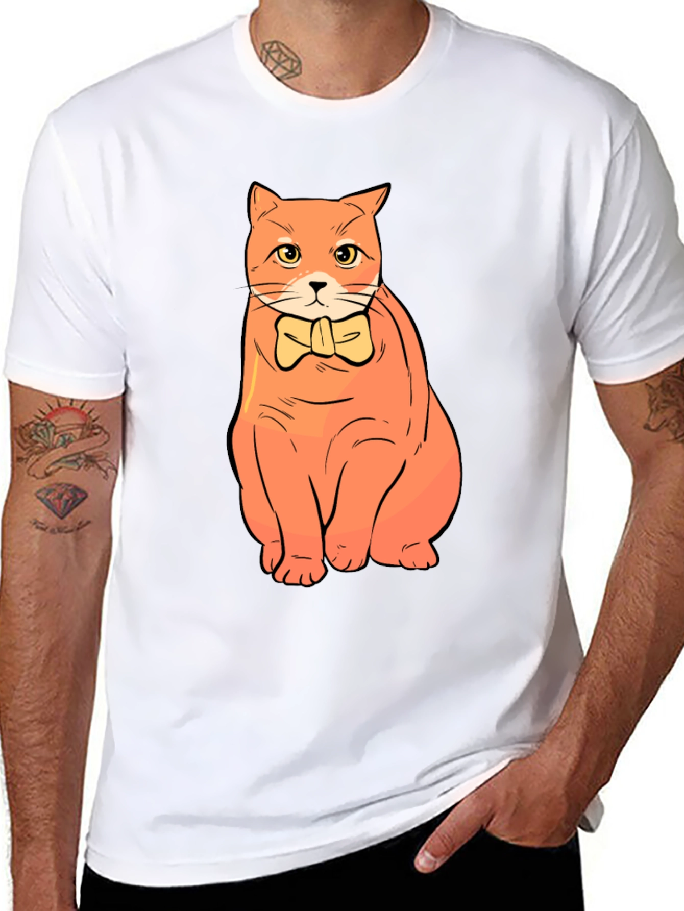 Cat Bowtie T-Shirt - Stylish Graphic Tee